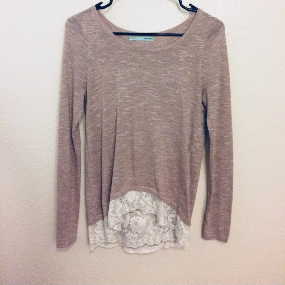 Light Purple Lacey Sweater with Zipper